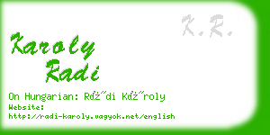 karoly radi business card